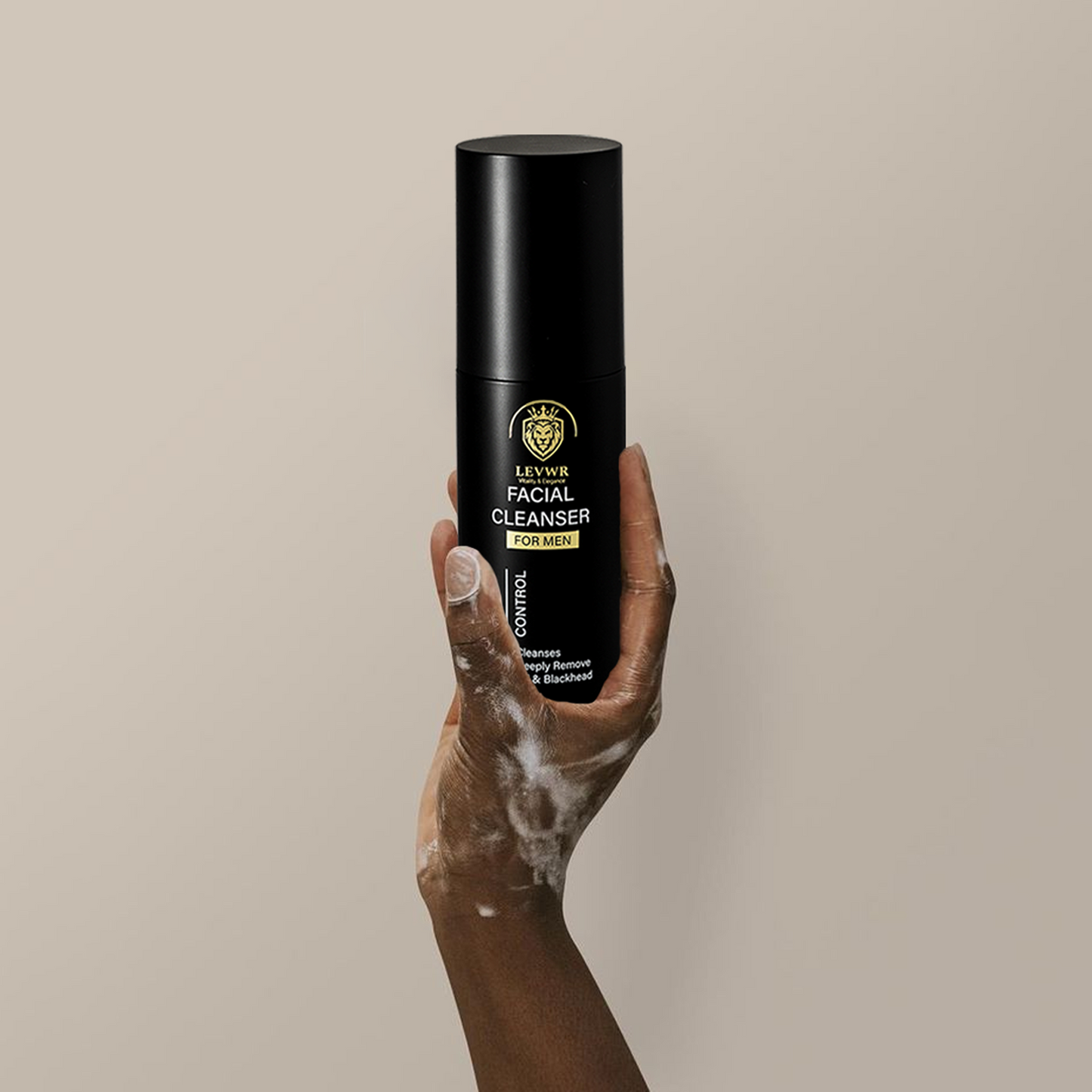 Gentle facial cleanser bottle with modern aesthetic