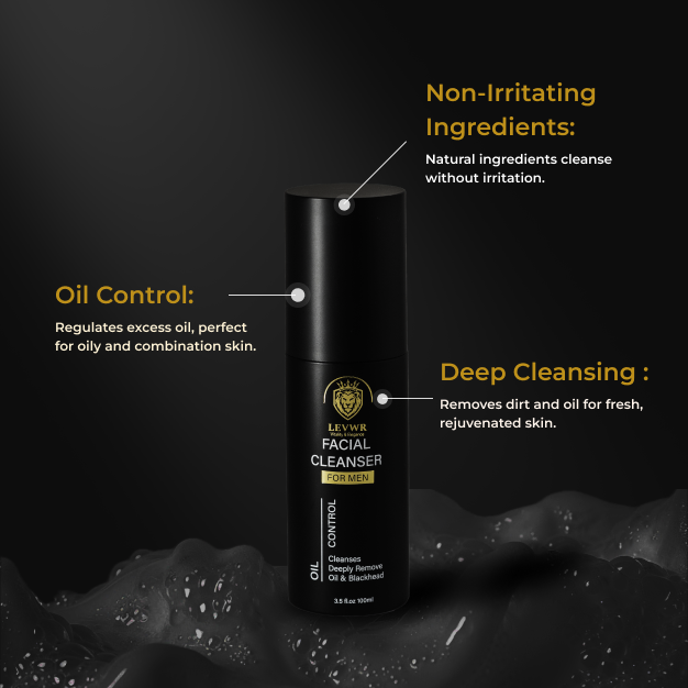 Infographic highlighting key benefits of facial cleanser